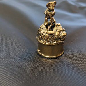 Artisan Handcrafted VTG Daniel Riccio 1984 Bronze Bears Bell. Calling collectors